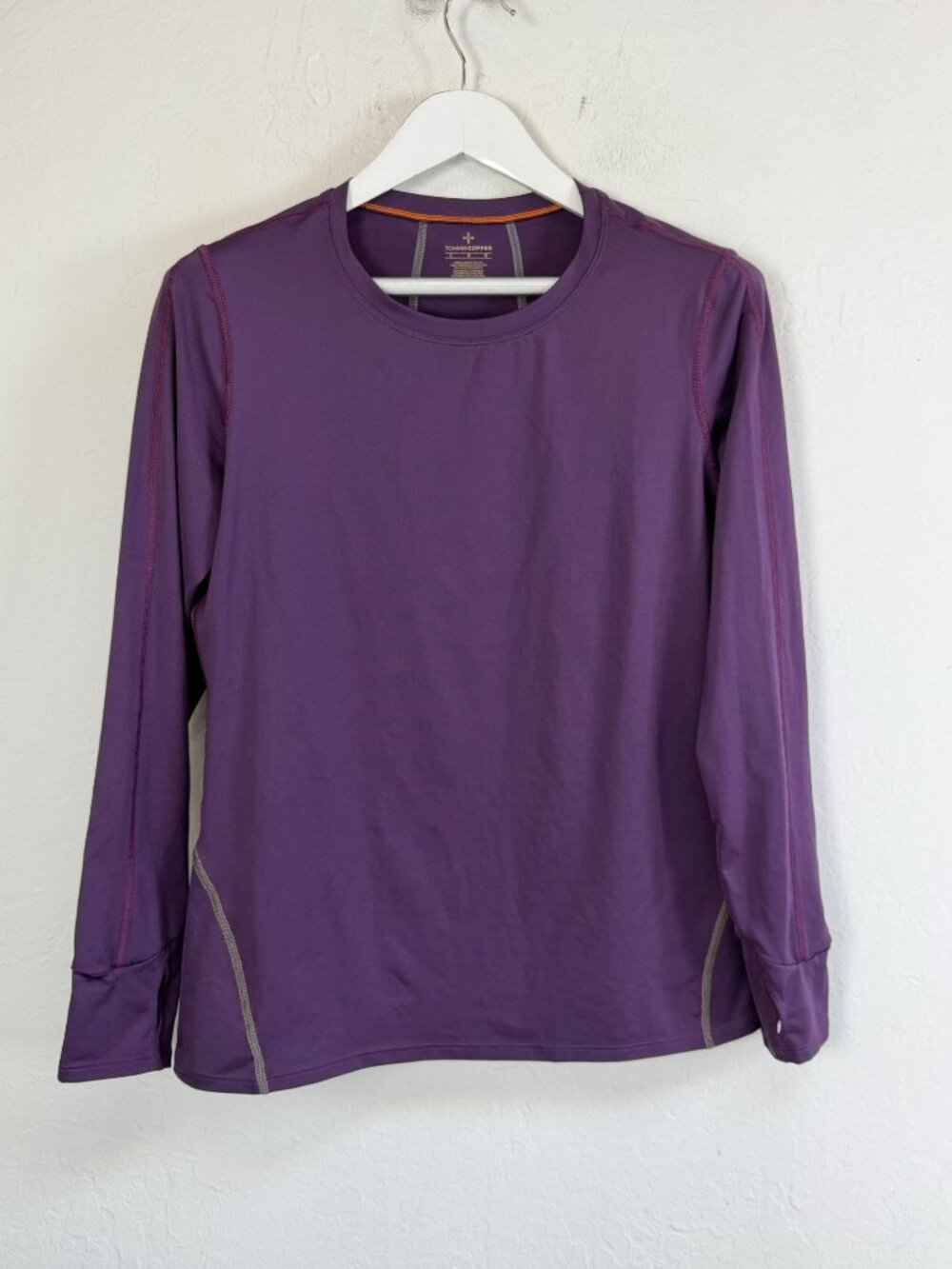 Tommie Copper Women Tee Purple Crewneck Long Sleeve Coolcopper Active Top Large